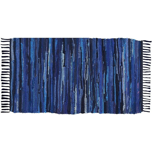 Cotton Rag Rug 36''x60'- 3’x5' - Multicolor Chindi Rug - Hand Woven Washable & Reversible for Living Room Kitchen Entryway Bedroom Rug Rag with Tassel