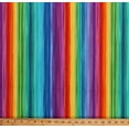 thumbnail image 1 of Cotton Rainbow Stripes Bright Colors Multi-Color Striped Cotton Fabric Print by the Yard (PAVILION-C6323-BRIGHT), 1 of 1