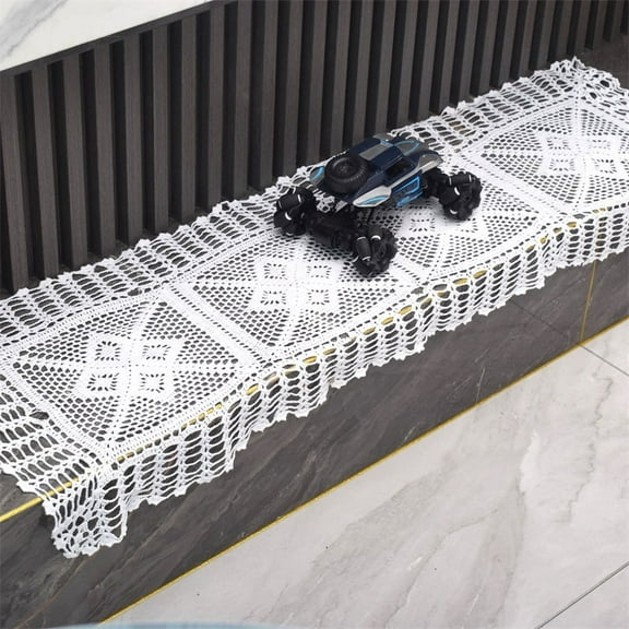 Cotton Rectangular Vintage Table Runners Handmade Crochet Lace Table Runner Doilies Table Dresser Scarf Décor