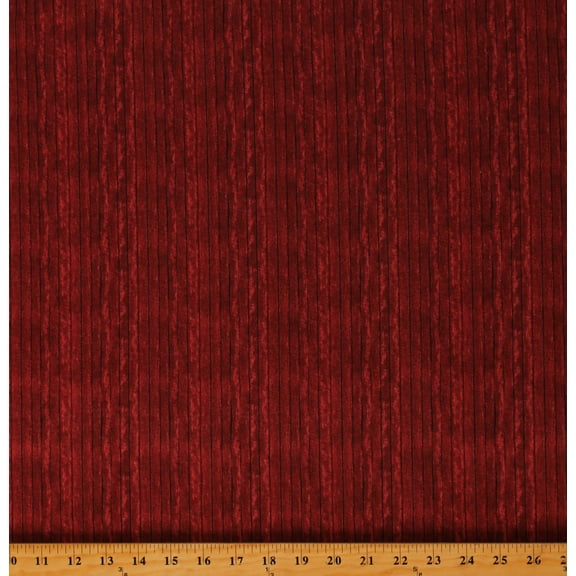 Cotton Red Boards Wooden Farm Barn Planks Burgundy Landscape Medley Cotton Fabric Print by the Yard (357RED)