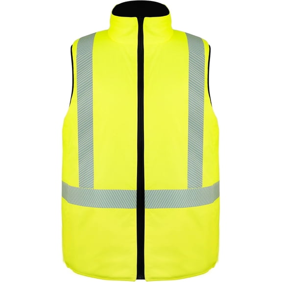 Cotton Reflective Hi Vis Safety Vest Reversible High Visibility Wind Resistant Insulated