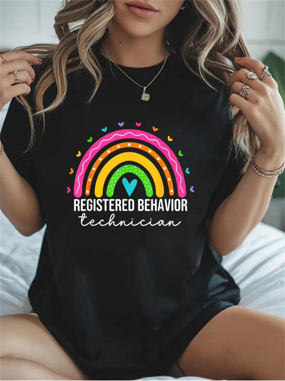 Cotton Registered Behavior Technician RBT Behavioral ABA Therapist Casual Graphic Tee Lightweight Daily Wear T-Shirt