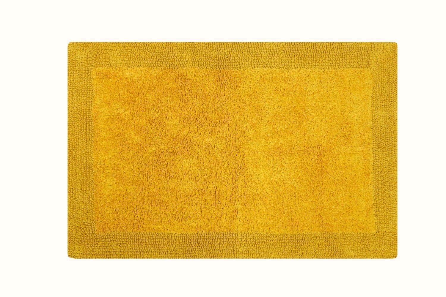 Savi Home 100% Cotton Reversible Scalloped Bath Mat, Anti-Skid Bathroom Rug, Mustard, 20" x 32"