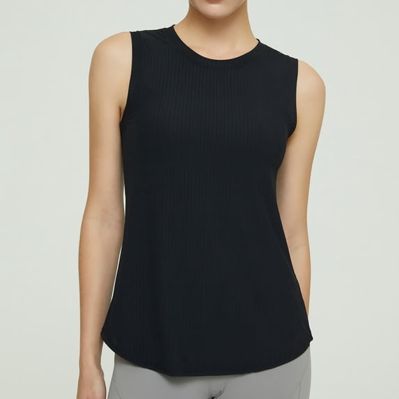 Cotton Ribbed Tank Tops for Women Racerback Tank Tops for Women Built in Bra Womens Workout Tops for Women Racerback Tank Tops Mesh Yoga Shirts Athletic Running Tank Tops Sleeveless Gym Clothes L