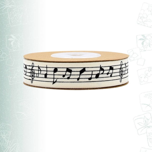 SEWCHICS Music Character Cotton Ribbon Multi Colored 1 Roll for Wrapping and Festive Decorations