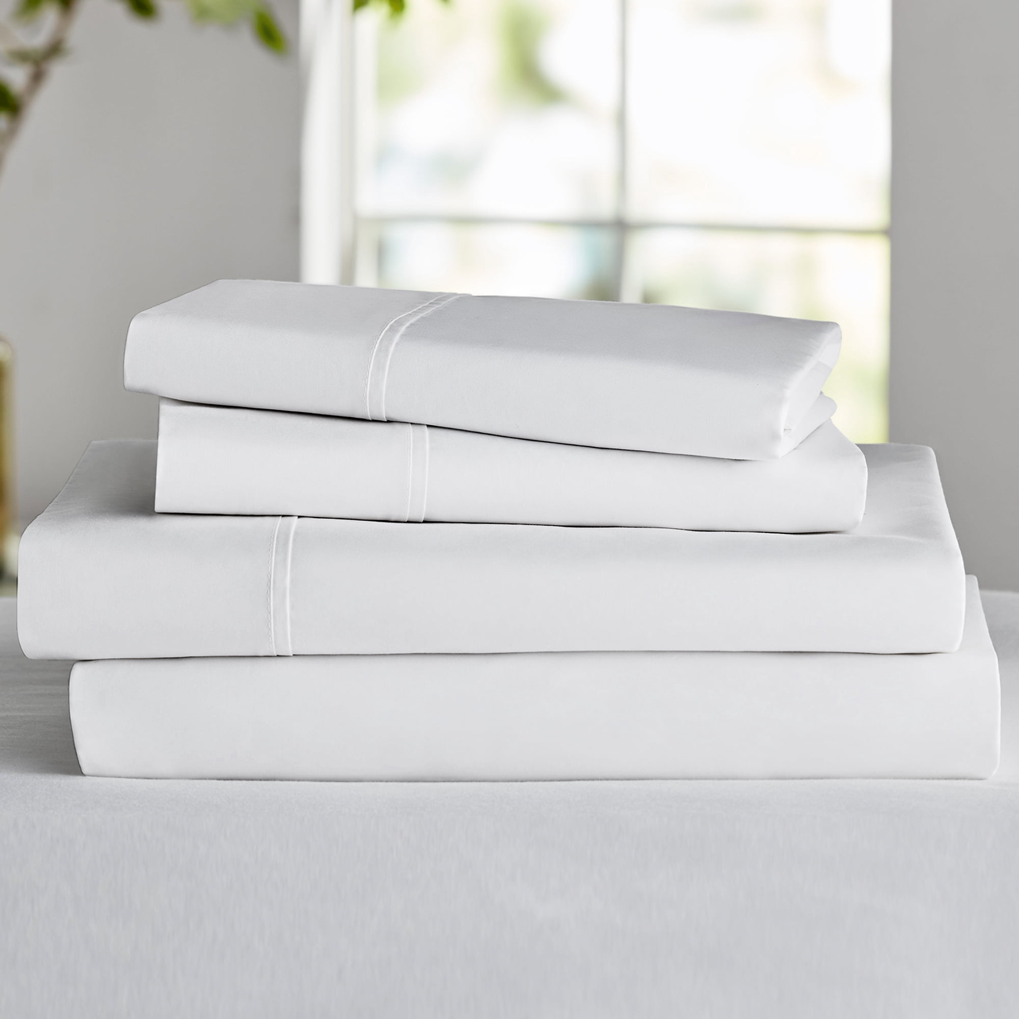 Cotton Rich King Sateen Sheet Set, 400 Thread Count, Moisture Wicking ...