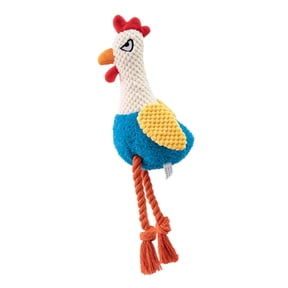 Cotton Rope Chewing Toy for Dog Plush Squeaker Rooster For Aggressive Chewer Entertainment Tear Resistant Pet Toy