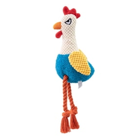 Cotton Rope Chewing Toy for Dog Plush Squeaker Rooster For Aggressive Chewer Entertainment Tear Resistant Pet Toy