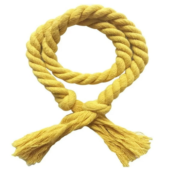 Cotton Rope Curtain Tiebacks 2 Pack, Handmade Braided Boho Curtain Holdbacks with Tassel, No Drill Decorative Curtain Ties for Drapes, Farmhouse, Home Decoration Window Treatment