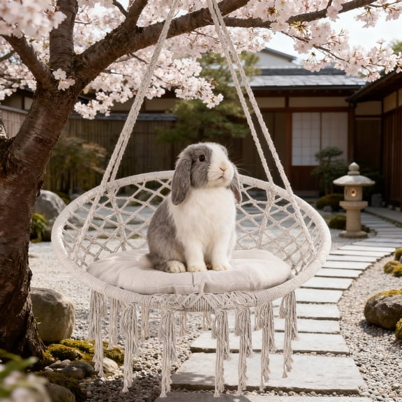 Cotton Rope Hammock Chair, Max 360 Lbs Hanging Swing Chair, Pure Cotton Swing Chair, for Indoor Outdoor Bedroom Patio