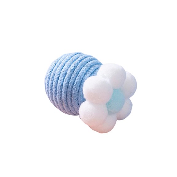 Cotton Cord Jingle Ball Toy, Interactive Cat Toy, Teeth Grinding Bell Ringing Function, For Kittens Indoor Enrichment Fun Time Play, Durable Woven Cat Toy