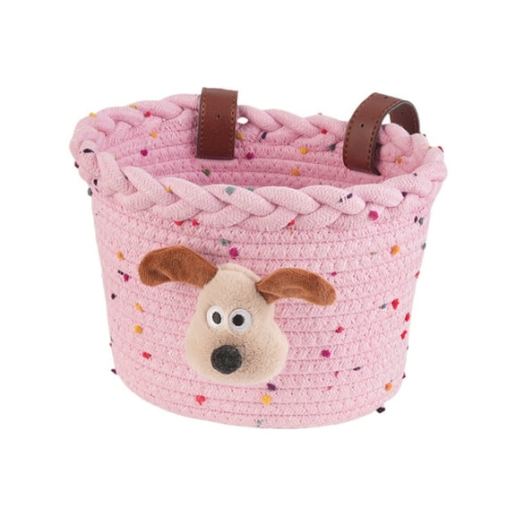 Cotton Rope Kids Mountain Bike Basket With Detachable for Childrens Bicycle Storage and Outdoor Cycling Accessories