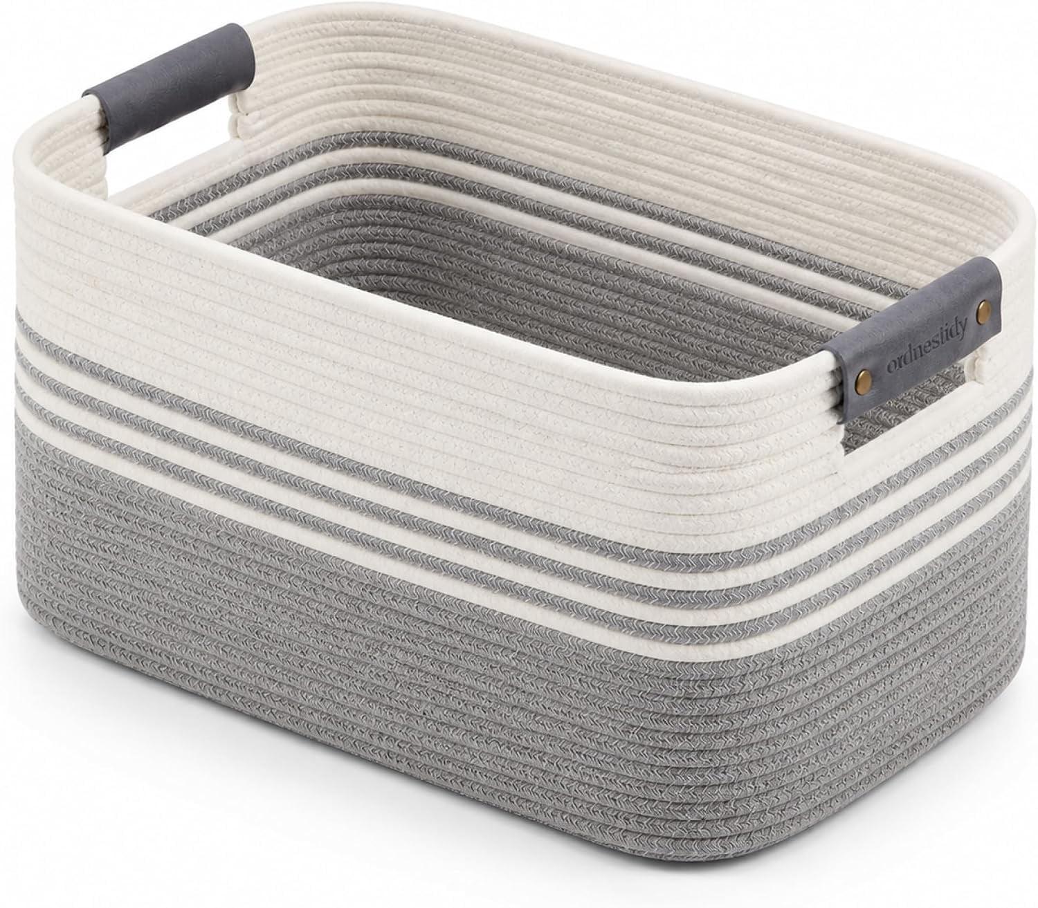 Cotton Rope Laundry Basket Large, 19.2GAL Collapsible Woven Storage ...