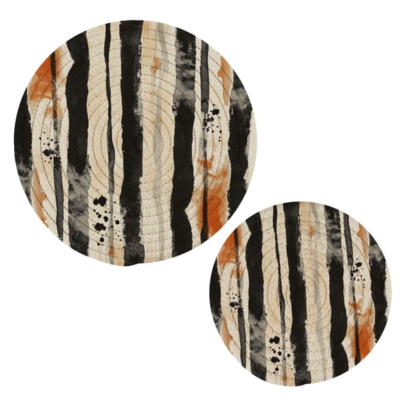 Cotton Rope Pot Holder Set of 2 Kitchen Trivets Vertical Stripes Potholdersfor Hot Pans & Dishes