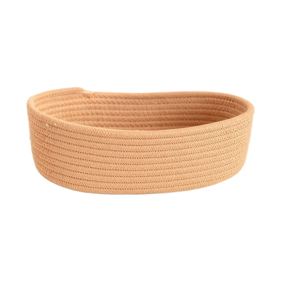 Cotton Rope Storage Basket, Brown Oval Woven Organizer Bin for Indoor Bathroom, Bedroom, Closet and Countertop, 14 x 10 x 5 in