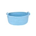 thumbnail image 1 of Cotton Rope Storage Basket, Light Blue Woven Round Organizer with Knotted Handles, 1 Pack Decorative Multipurpose Bin for Bedroom Bathroom Kitchen Countertop, Sturdy Portable Storage Solution for Sma, 1 of 7