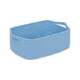 thumbnail image 1 of Cotton Rope Storage Basket, Sky Blue, 1 Piece Rectangular Woven Basket with Built-in Handles, For Organizing Bedroom Closet Bathroom Living Room Nursery Towels Clothes Toys Snacks Household Supplies, 1 of 2