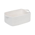 thumbnail image 1 of Cotton Rope Storage Basket, White Woven, 1 Pack Rectangular with Built-in Handles, for Home Living Room Bedroom Closet Kitchen To Organize Toys Clothes Snacks Towels, 1 of 2