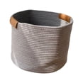 thumbnail image 1 of Cotton Rope Storage Basket Woven Decor Blanket Hamper with Handles Great for Living Room/Nursery/Laundry/Toys/Pillows/Throw/Towels/Gift - Grey L, 1 of 8