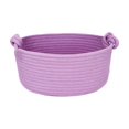 thumbnail image 1 of Cotton Rope Storage Baskets with Knotted Handle, Woven Decorative Bins for Laundry Toys Towels Shelves, Versatile Home Organization Storage Solution,Purple, 1 of 8