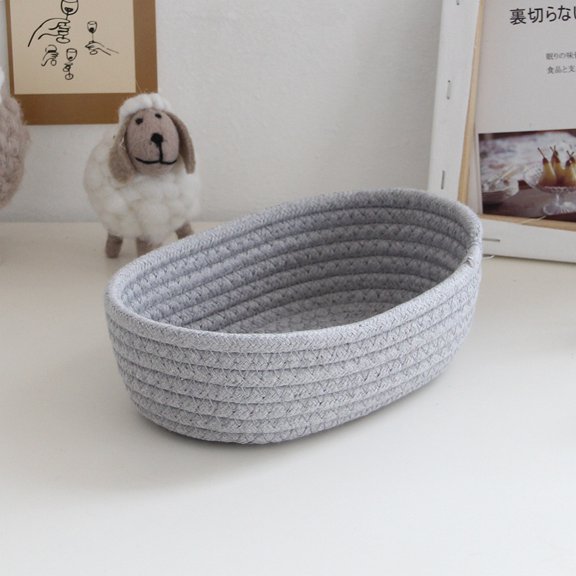 Cotton Rope Storage Baskets for Organizing, Small Cotton Woven Basket for Bathroom Shelve Nursery, Decorative Basket Organizer Bins