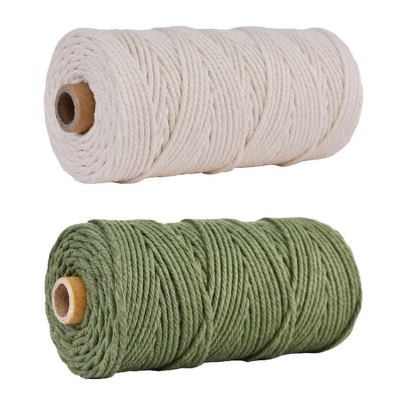 Cotton Rope String Macrame Cord Twine Diy Packing Craft Crafts Braided Bakers Tapestry Gift Woven Knitting Twisted