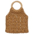 thumbnail image 1 of Cotton Rope Weave Bag Handmade Women Tote Bag Attractive Handy Bag Girls Beach Handbag for Daily Use (Light Brown), 1 of 6