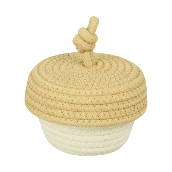 Cotton Rope Woven Mini Storage Box, Desktop Bracelet Stationery Organizer, Key Jewelry Storage Basket, Washable Soft Storage Case, Bedroom Living Room Small Item Box