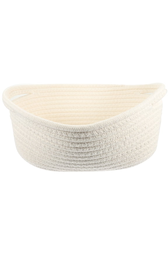 Cotton Rope Woven Storage Basket Desktop Storage Holder Home Storage Organizer with Handles