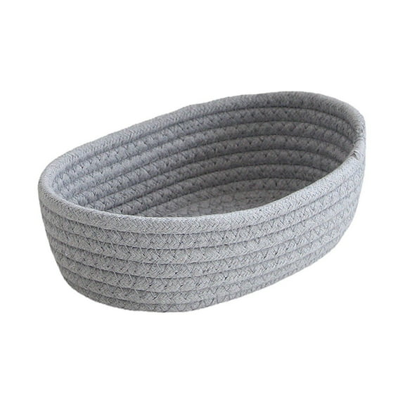 Cotton Rope Woven Storage Basket, Large Storage Basket, Nursery Baskets,Under Shelf Basket for Baby Toys Clothes Gray L