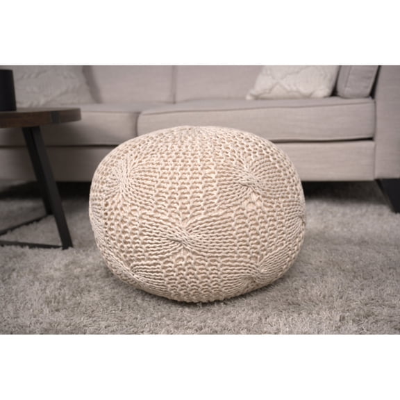 Cotton Round Pouf, 2.5lb / Decorative Piece for Dorm Room