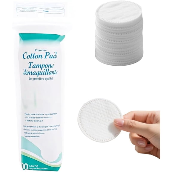 Cotton Rounds for Face, 2025 Upgraded Premium Cotton Pads, Soft Hypoallergenic Pads, Highly Absorbent Makeup Remover Pad for Beauty Routine, Gentle Cosmetic Pads for Sensitive Skin (2pcs)