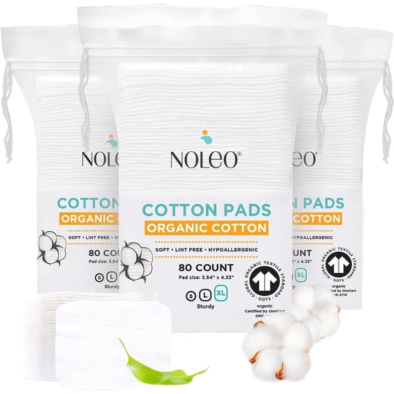 Cotton Rounds & Pads (240 Count (Pack of 3), Extra Large & Pressed)