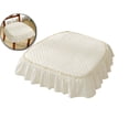 thumbnail image 1 of Cotton Ruffled Chair Cushion, Dining Room Kitchen Chair Cover with Ruffle Skirt, Thick Farmhouse Square Chair Pad Stool Mat for Banquet Hotel Wedding Party, 1 of 4