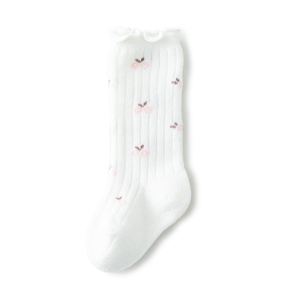 Cotton Ruffled Mid-tube Socks Baby Girls Boys Knee High Socks Cute Infant Striped Long Stockings