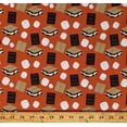 thumbnail image 1 of Cotton S'mores Camping Campfire Food Graham Crackers Marshmallows Chocolate Camp S'mores Orange Cotton Fabric Print by the Yard (C13622-ORANGE), 1 of 1