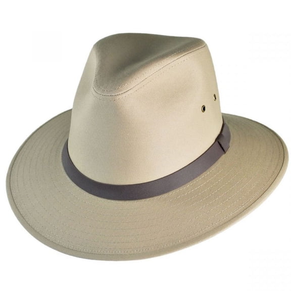 Cotton Safari Fedora Hat - British Tan - XXL - British Tan