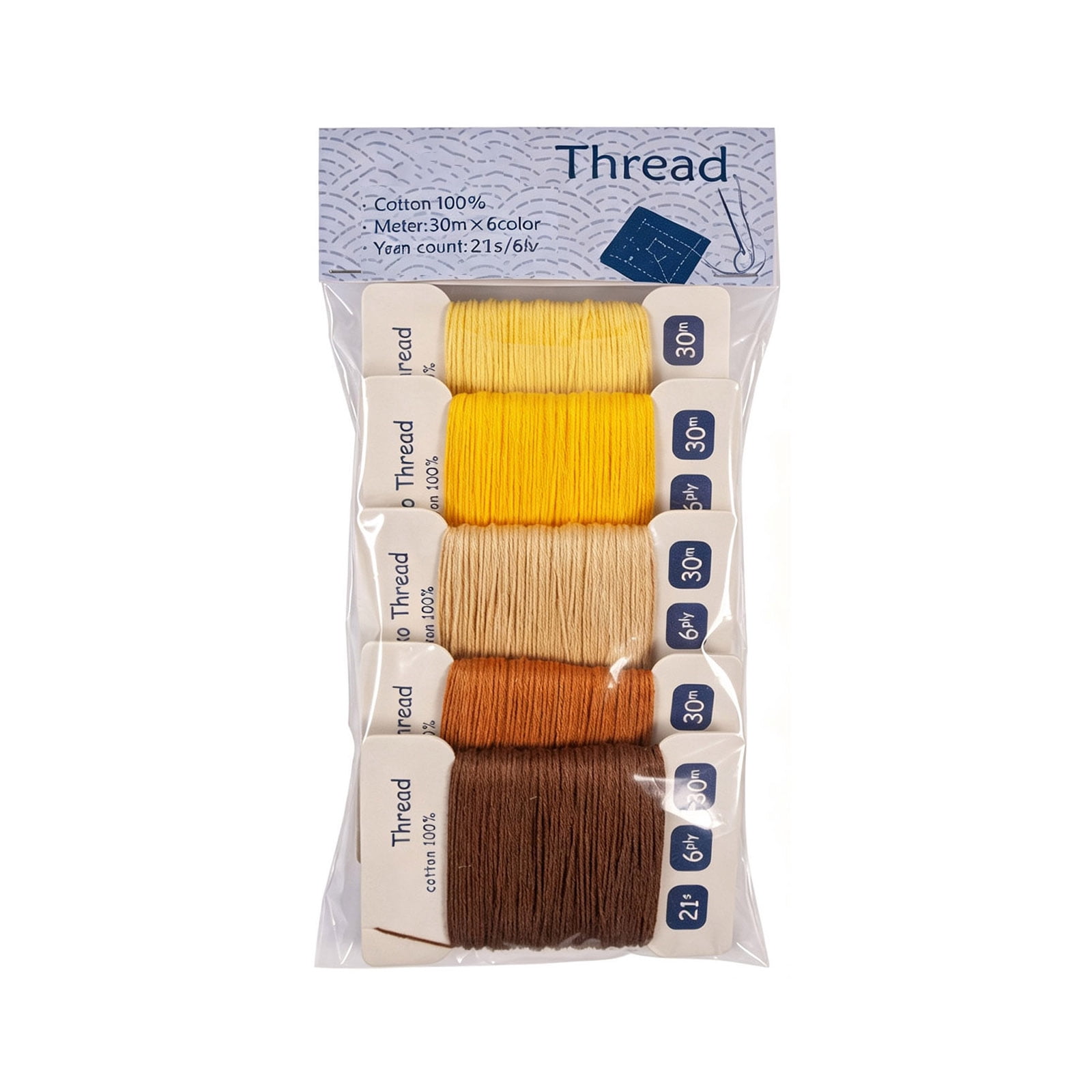 Cotton Sashiko Thread Set 21 Count 6 Ply 30m Spools with Threader ...