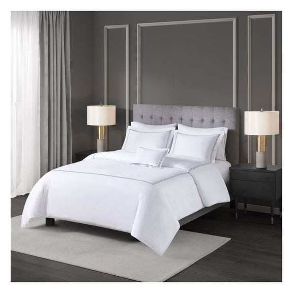 Cotton Sateen Comforter Set - 500 Thread Count, Embroidered, 5 Piece - King/Cal King