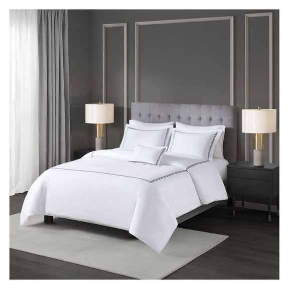 Cotton Sateen Comforter Set - 500 Thread Count, Embroidered Design, 5 Piece - King/Cal King