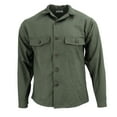 thumbnail image 1 of Cotton Sateen Fatigue Shirt, 100% Cotton, Wrinkle Resistant, Made in USA, Olive Green, Size 15.5, 1 of 1