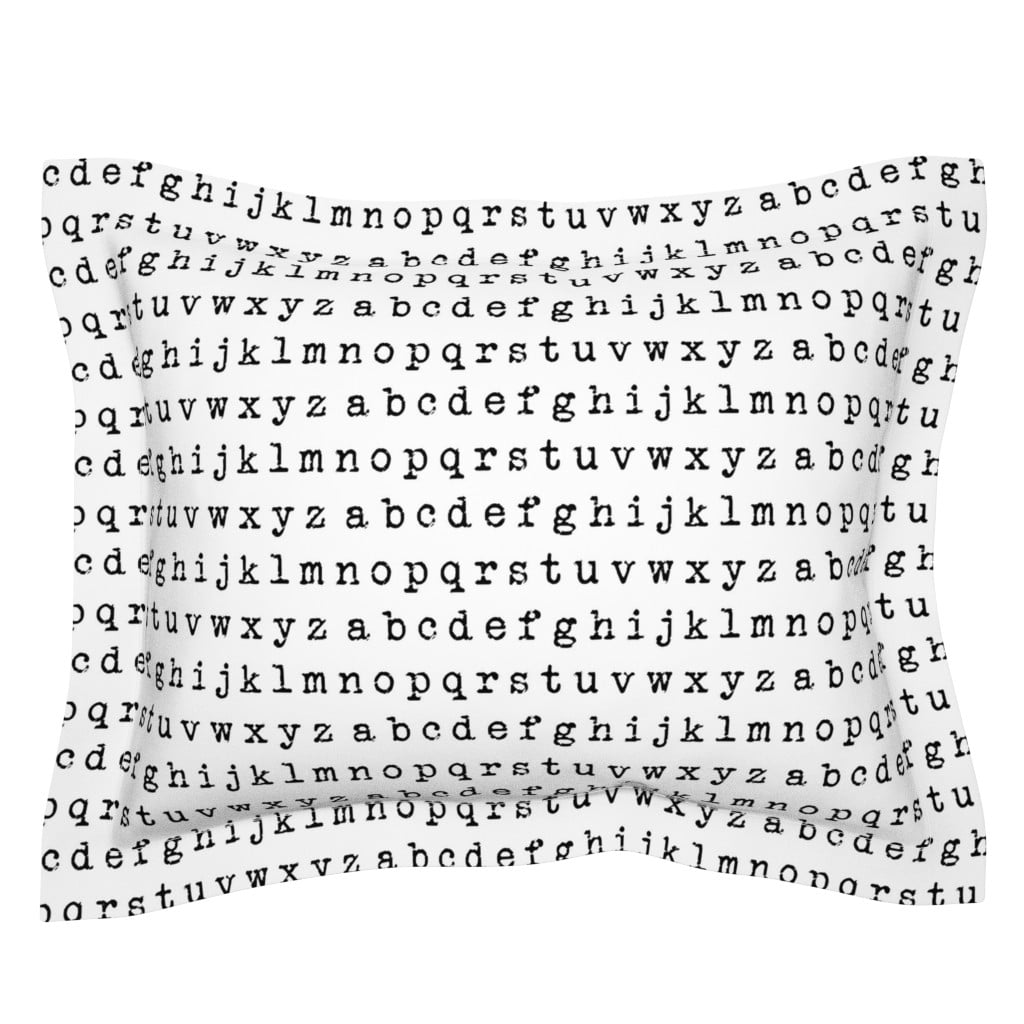 Cotton Sateen Flanged Edge Sham, King Typewriter Abc Kids Children