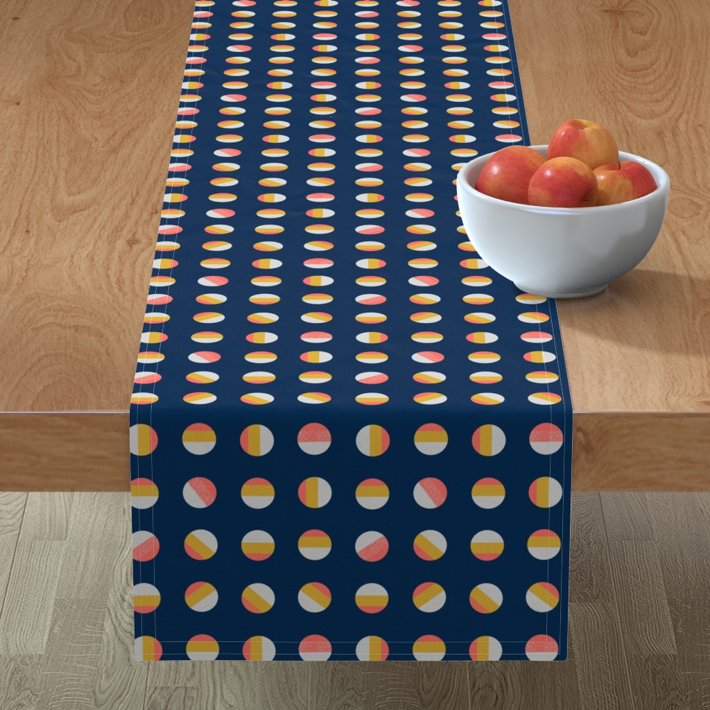 Cotton Sateen Table Runner, 90" Bauhaus Memphis Midcentury Modern