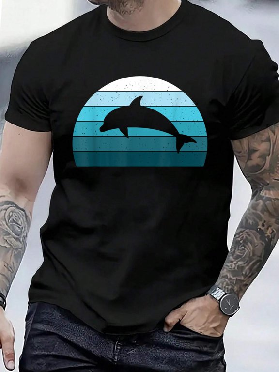 Cotton Save The Dolphin Ocean Beach Sea Animal Lover Men Women T-Shirt Men's Casual Short Sleeve Graphic Tee