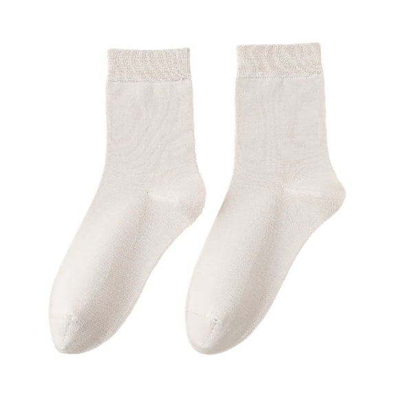 Cotton Seamless Toe Mid Calf Socks, Breathable Breathable Casual Crew Socks, Women Men Ankle Socks