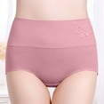 thumbnail image 1 of Cotton Seamless Underwear Women Women's Lace Underwear Mid-Waisted Ice Silk Full Cover Underwear Soft Satin High Waisted Panties Lightweight Breathable Underpant Briefs Womens Underwear L, 1 of 8
