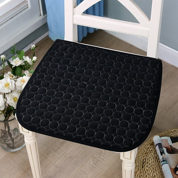 Cotton Seat Cushion - Non-Slip Straps Office Chair Pad Adult Desk Cushion Breathable Thickened Support Universal Chair Mat Home Comfort(Black)