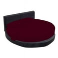 thumbnail image 1 of Cotton Sheet Round, 4 Piece Cotton Round Bedsheet 100% Egyptian Cotton, 12" Deep Pocket,76" Diameter, 400 TC, Round Sheet Set, Super Soft, Luxury and Easy Care -Burgundy Stripe, King Size, 1 of 2