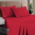 thumbnail image 1 of Cotton Sheet Set Twin XL Red Burgundy, 400 Thread Count 100% Long Staple Cotton Bed Sheet Set Soft Sateen Weave Deep Pocket Sheets Fits Mattress up to 15 Inch By Pizuna (Cotton Twin XL Size Sheet Set), 1 of 7