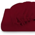 thumbnail image 1 of Cotton Sheet Twin-XL Size 1 PC Fitted Sheet Only with 15" Inch Deep Pocket - Satin Soft 100% Egyptian Cotton & 600TC, Bottom Sheets & Mattress Covers - Burgundy Solid., 1 of 6